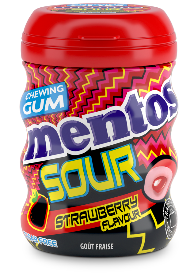 Mentos Gum Sour Strawberry | 68 g