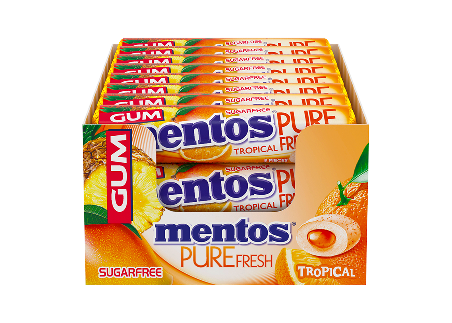 Mentos Gum Roll Boxes Tropical | 372 g